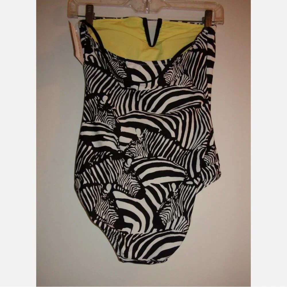 Trina Turk Tanzania One Piece & Zebra Cover Up Tunic 2 Pc Set